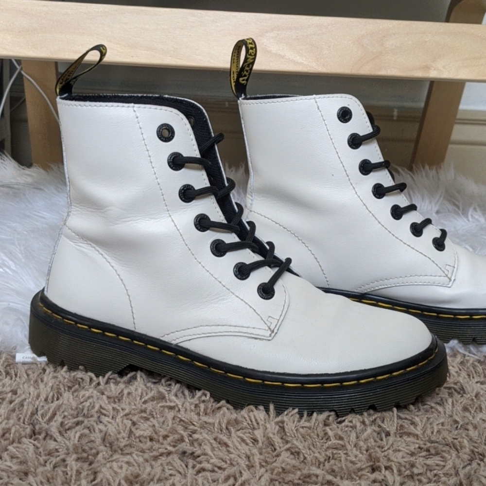 Dr martens white 1460 smooth leather